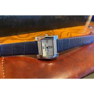 Women's Bebe Watch, Silver Tone with Crystal Accents, MOP Face